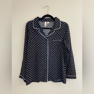 2 Piece Polka Dot Pajama Set with White Tipping NWOT Soft Flowy Woven